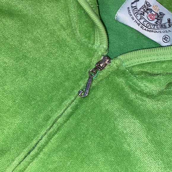 JUICY COUTURE APPLE GREEN TERRY VELOUR TRACKSUIT JOGGER Set Y2K VINTAGE XL L - Picture 7 of 16